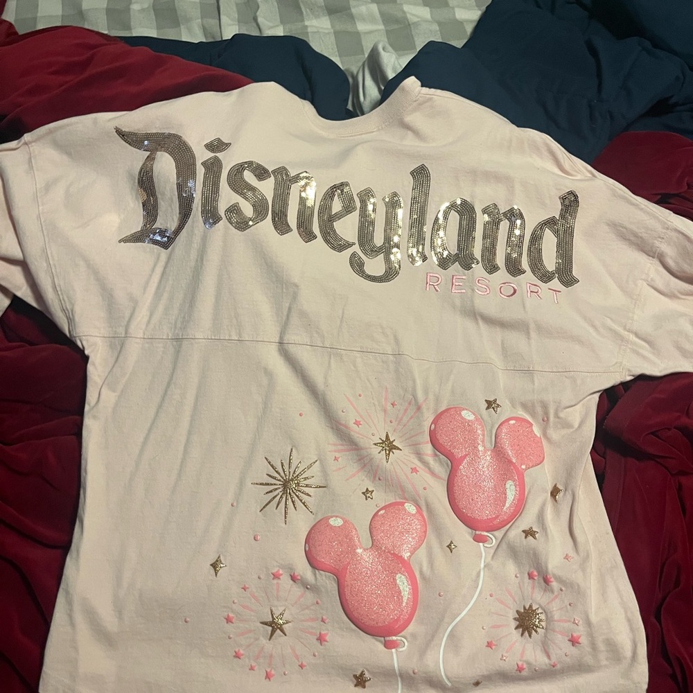 Pink Spirit Jersey with Balloons and Rose Gold Sequin Minnie Ears - Picture 4 of 5